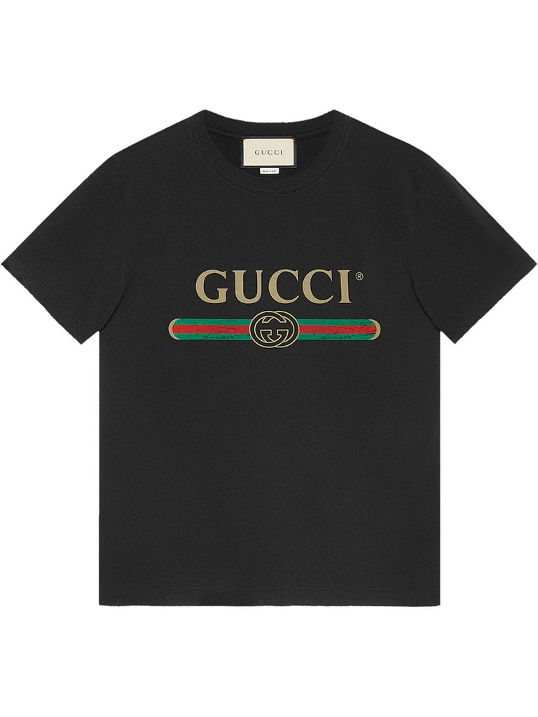 Washed T-shirt with Gucci logo