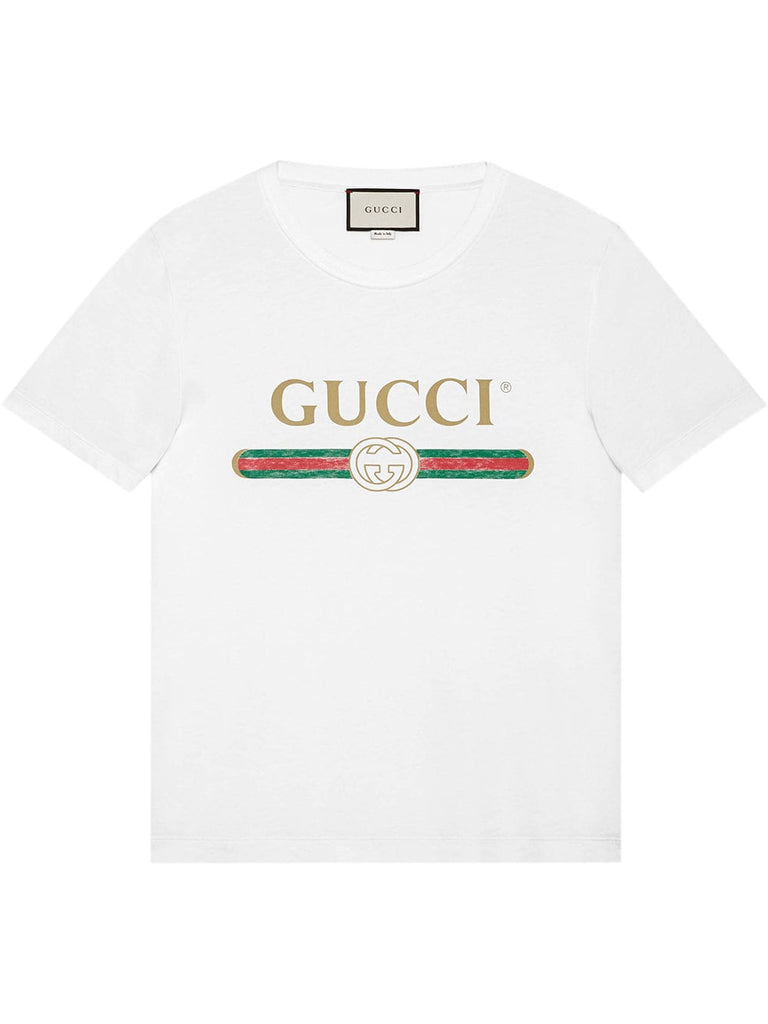 Washed T-shirt with Gucci print