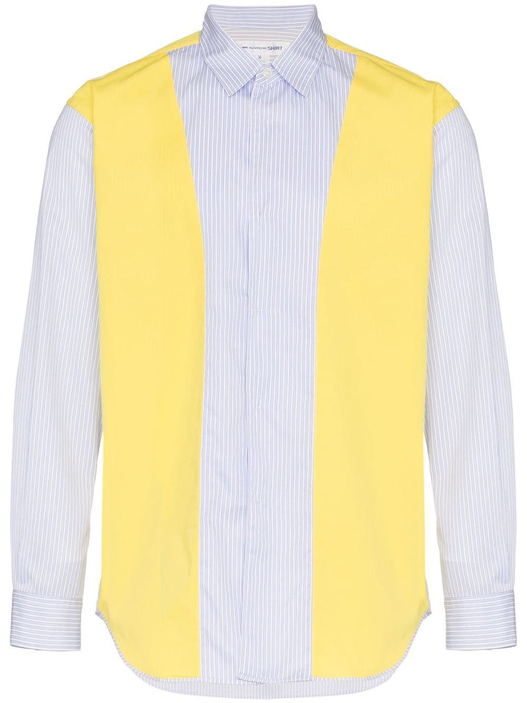 long sleeve contrasting panel shirt