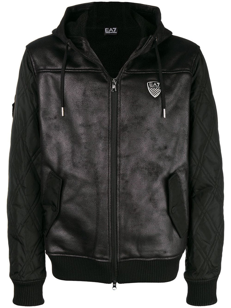 hooded biker jacket