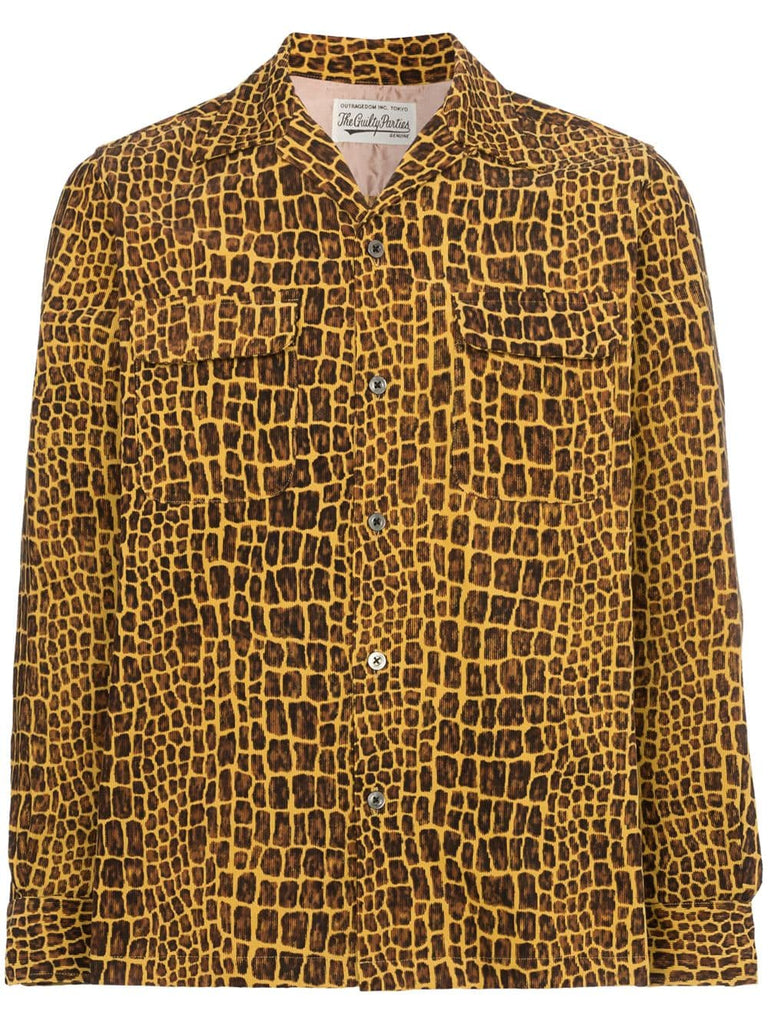 giraffe print cotton shirt