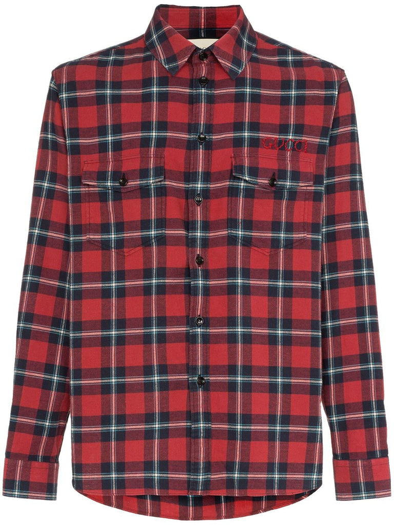 Paramount print checked cotton shirt