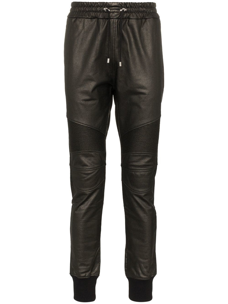 leather effect sweatpants