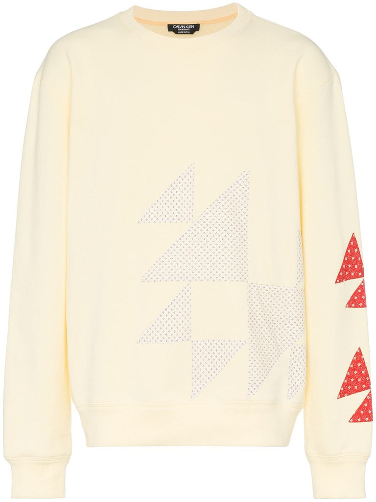 triangle embroidered cotton sweatshirt