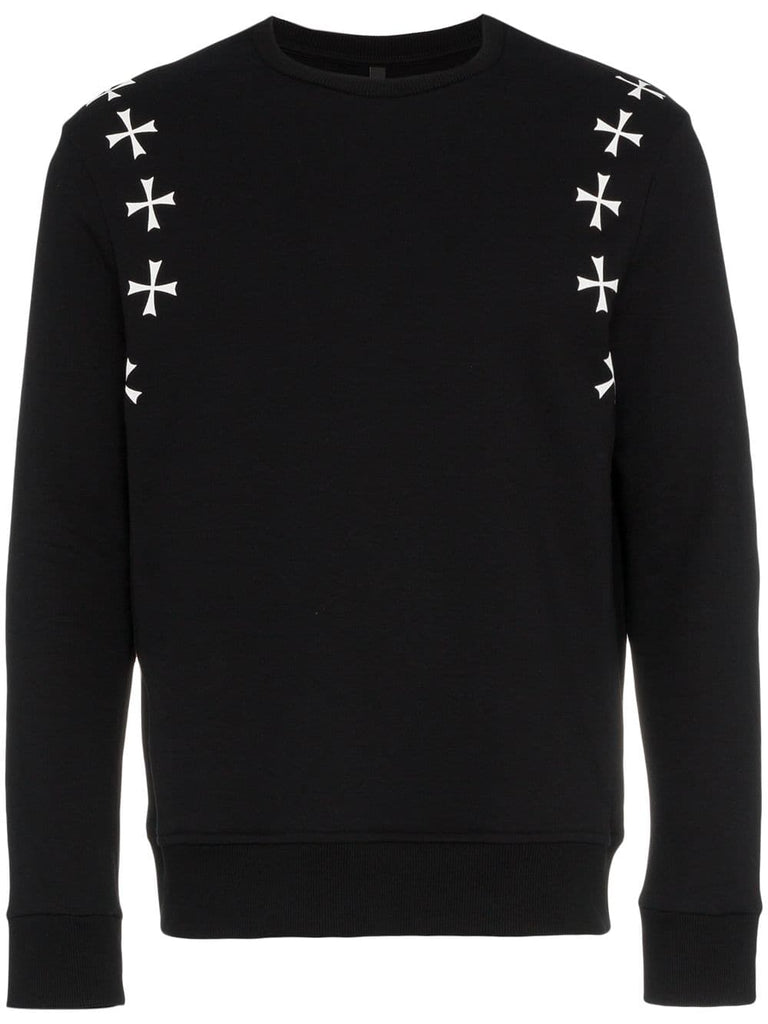 black white crosses sweatshirt