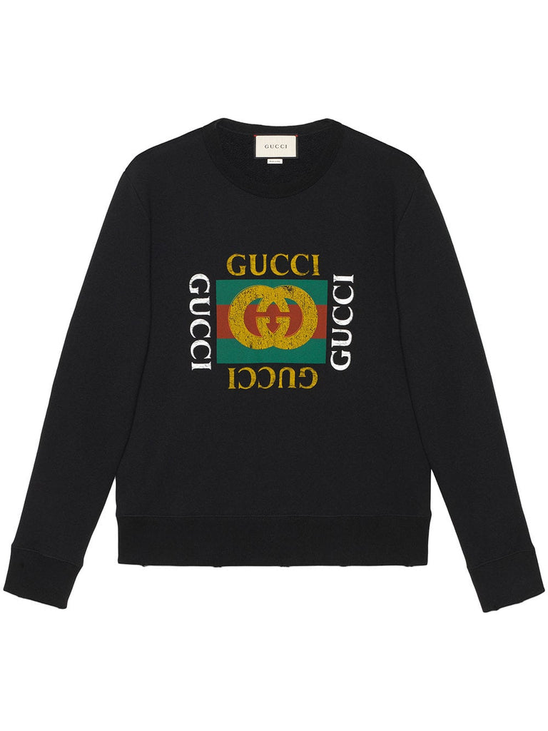 Cotton sweatshirt with Gucci logo