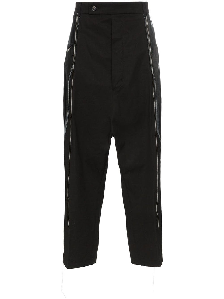 thread detail cotton trousers