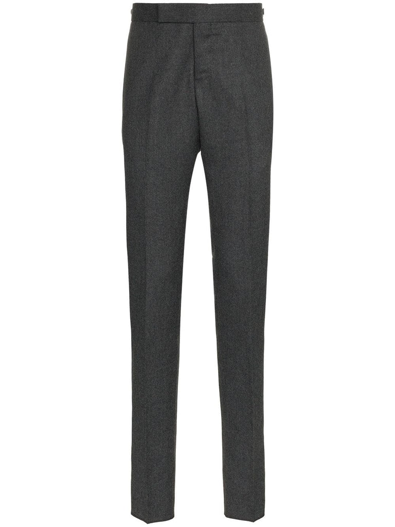 tailored striped wool trousers