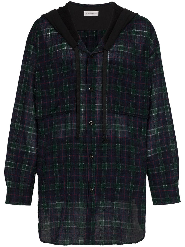 Checked Hooded Shirt