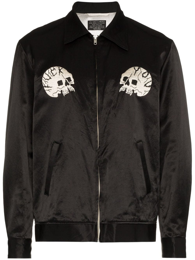 Skull cotton-blend bomber jacket