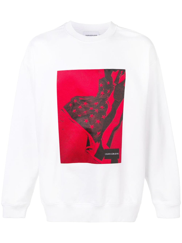 photographic print sweatshirt