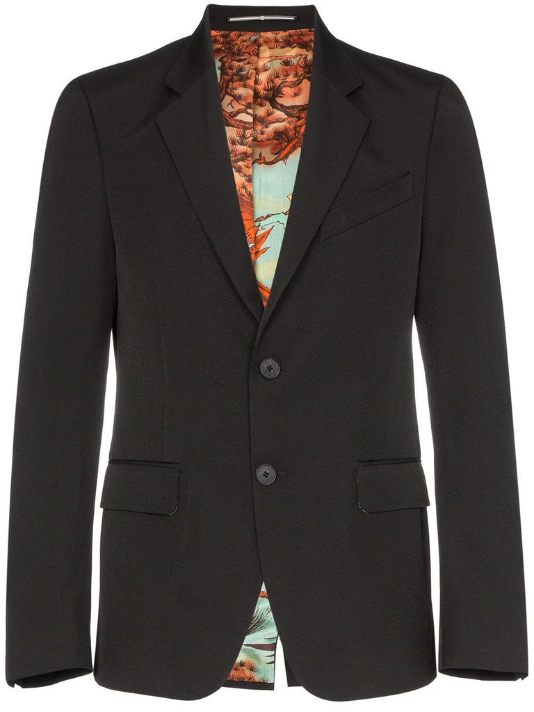 lined button up blazer jacket