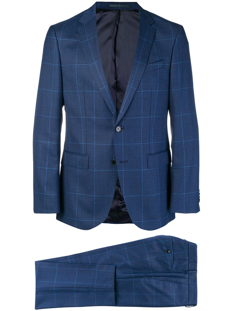 checked two piece suit