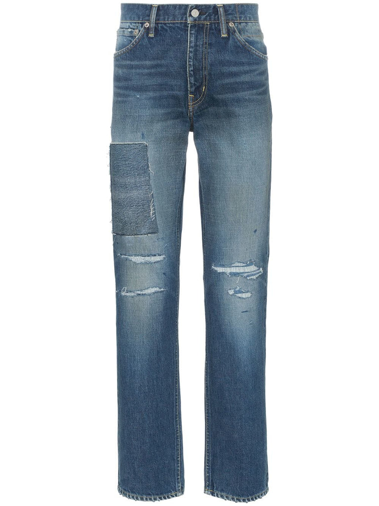 Social Sculpture distressed straight leg jeans