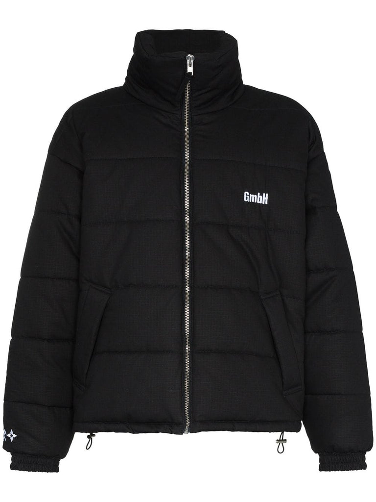 logo embroidered padded jacket