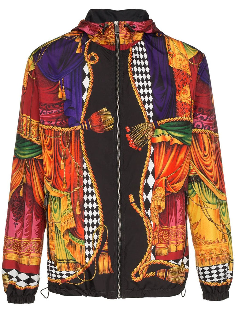 sipario print hooded jacket