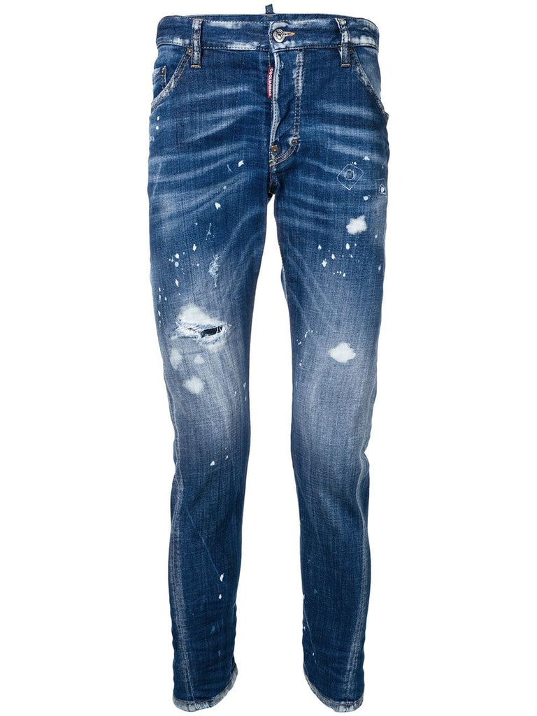 distressed tapered jeans