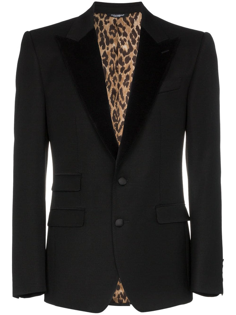 leopard print lined blazer