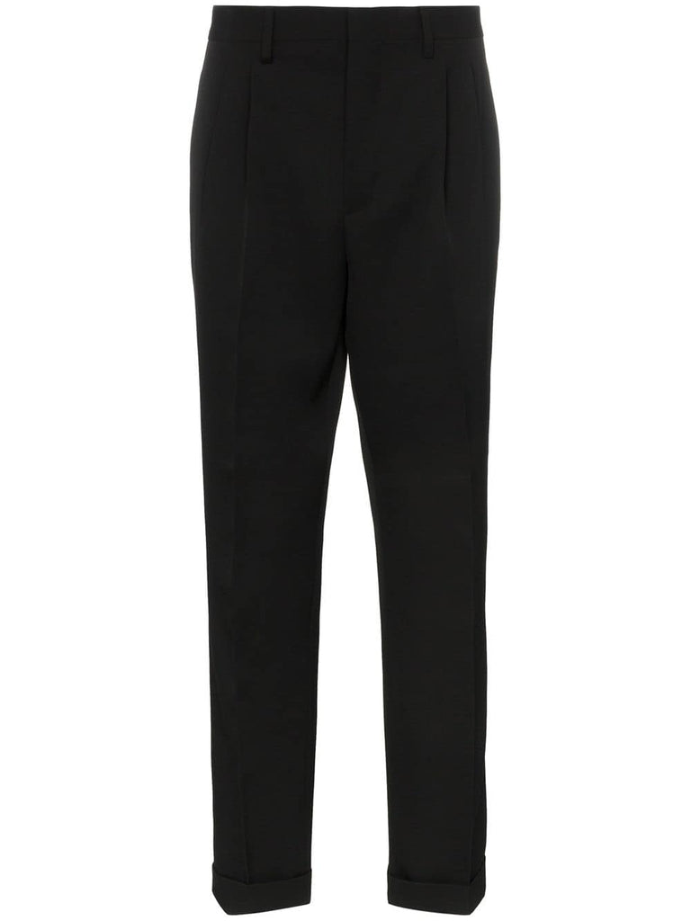 side stripe tailored wool trousers