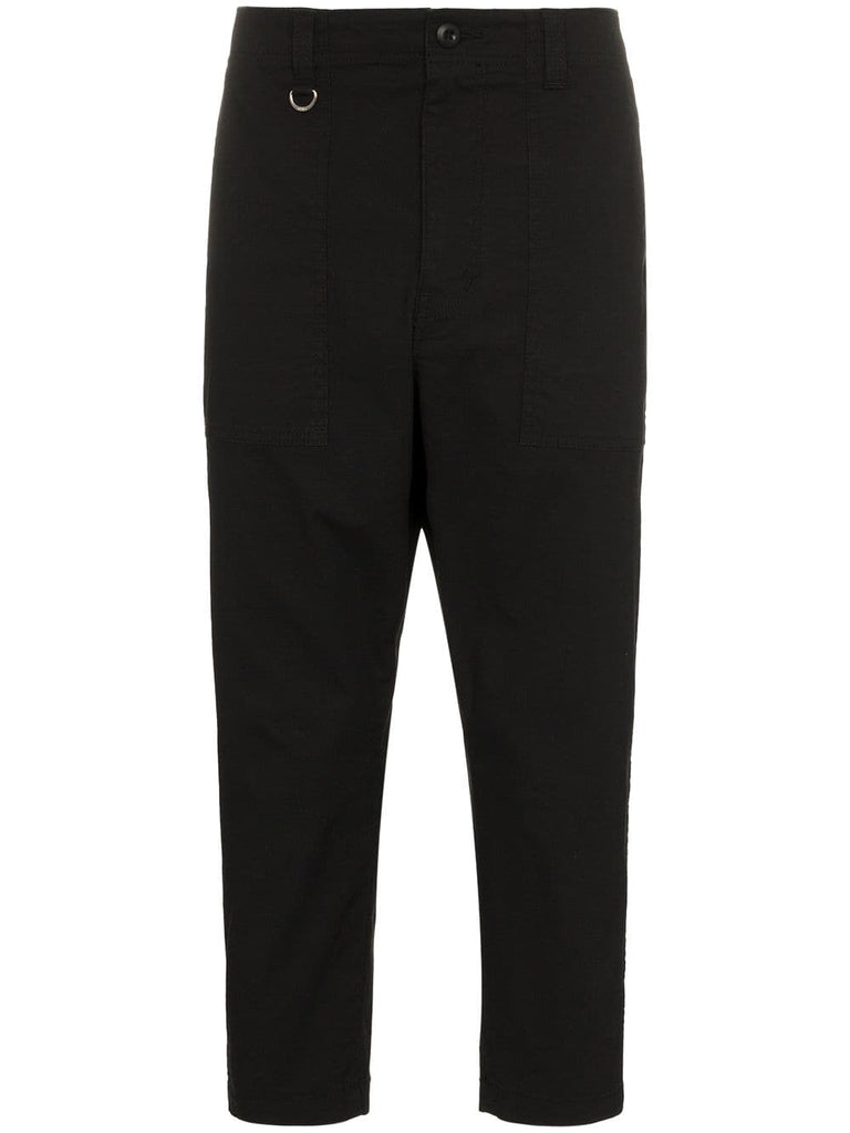 drop-crotch cropped trousers