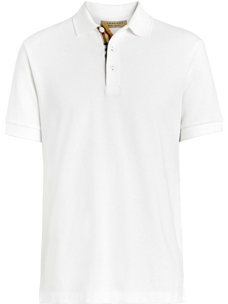 check trim polo shirt