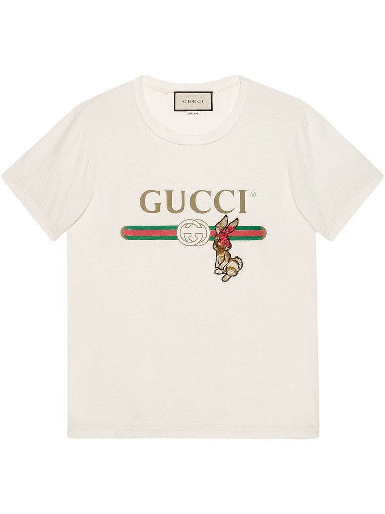 Gucci logo T-shirt with rabbit