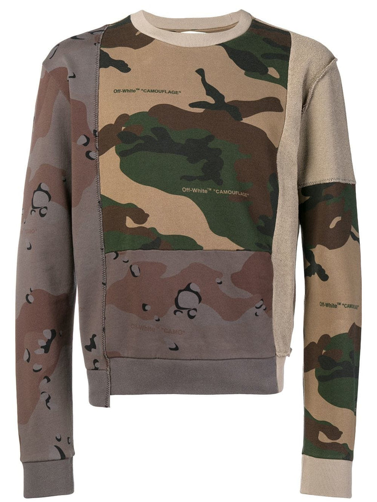 reconstructed camouflage-print sweatshirt