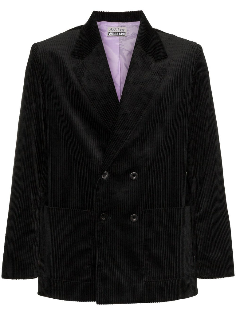 double-breasted executive corduroy blazer