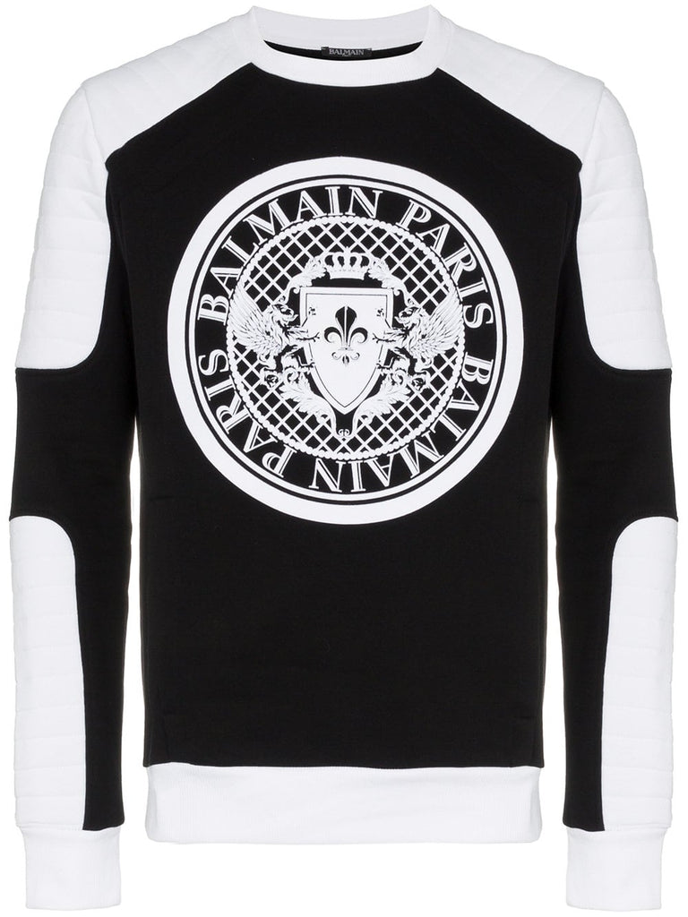 biker logo print cotton sweatshirt