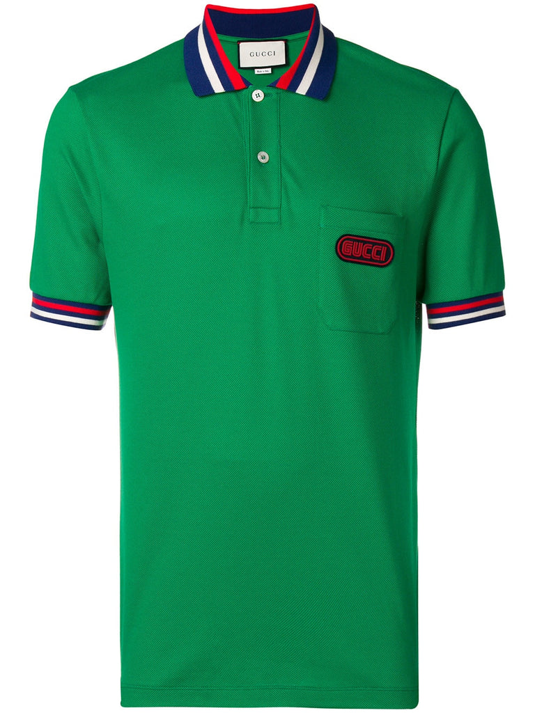 logo patch polo shirt