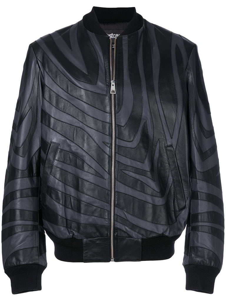 patterned bomber jacket