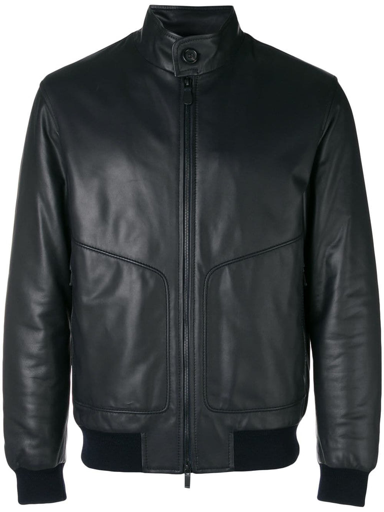 zipped biker bomber jacket