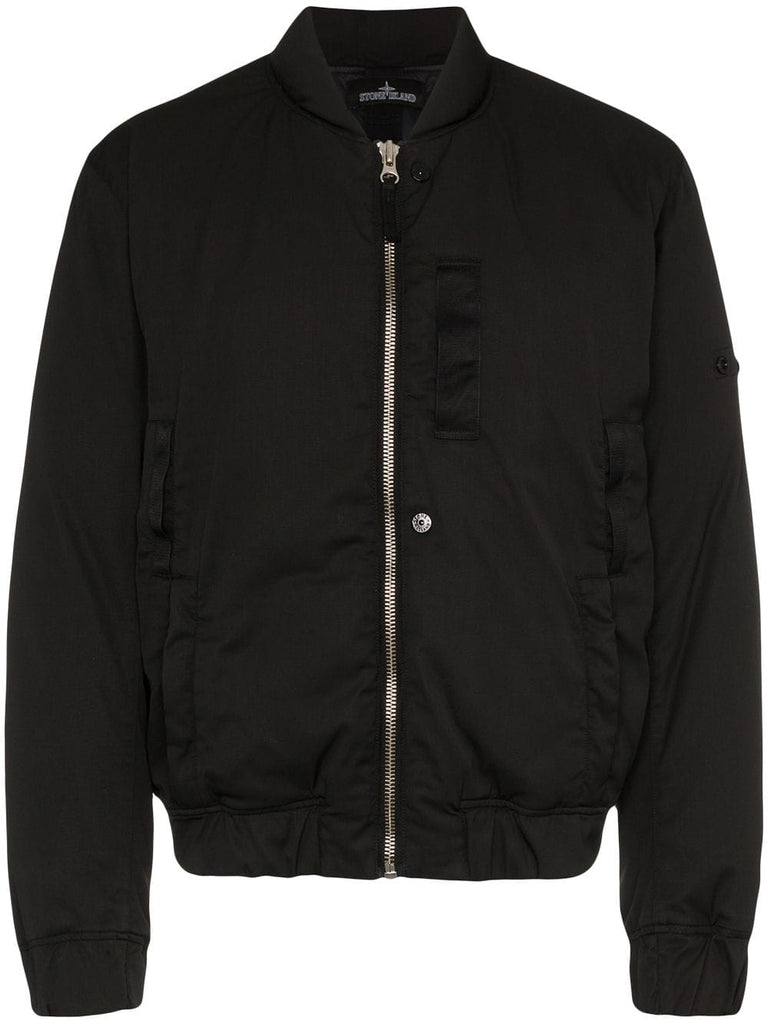 feather down padded bomber jacket