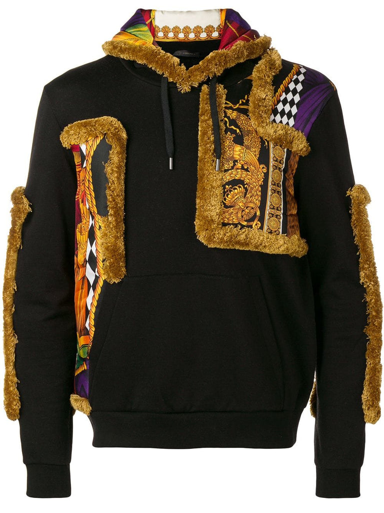 baroque panel hoodie