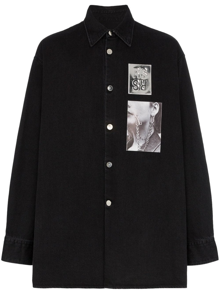 logo print oversized cotton shirt