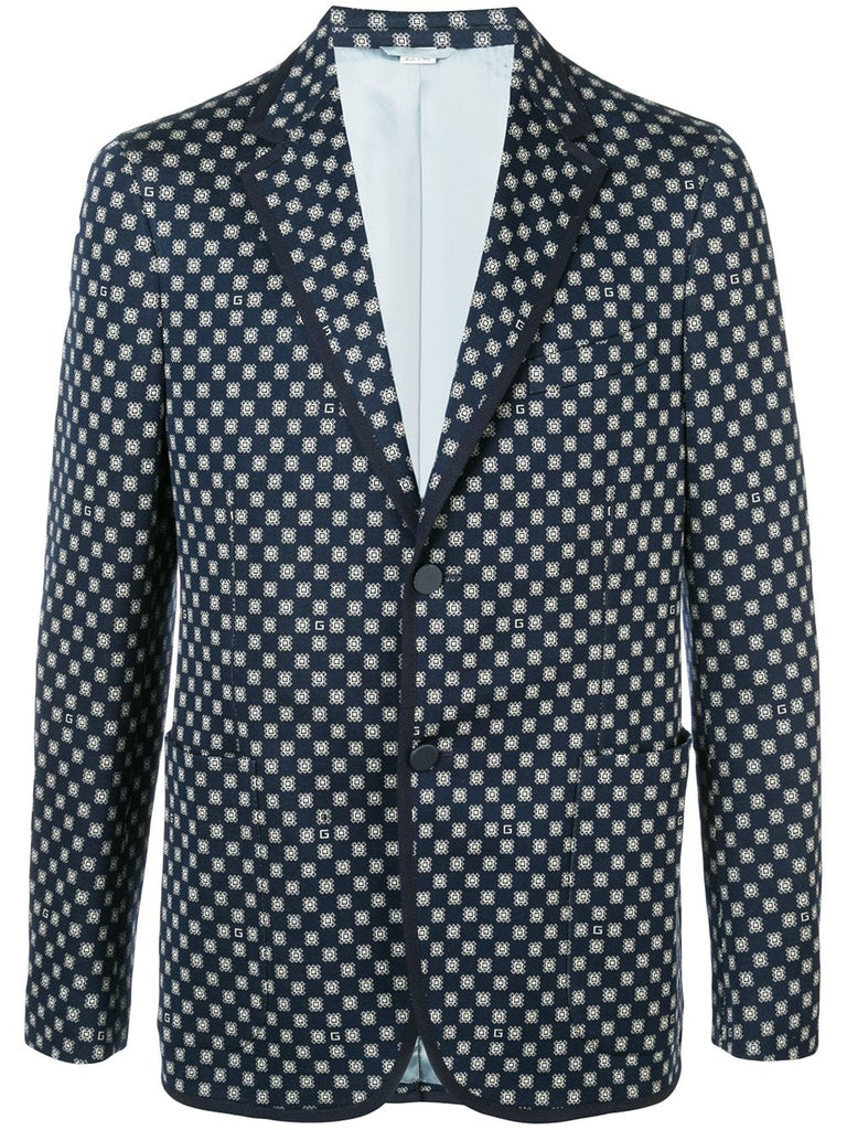 check print blazer jacket