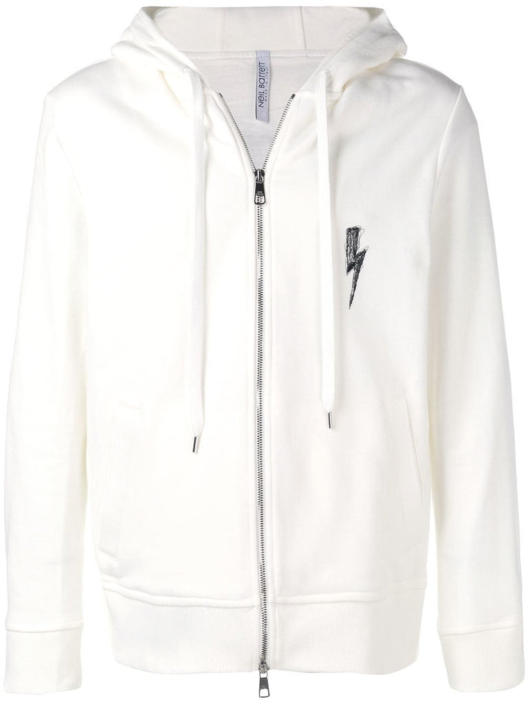 Thunderbolt zipped hoodie