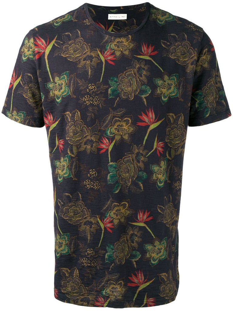 dark floral print T-shirt