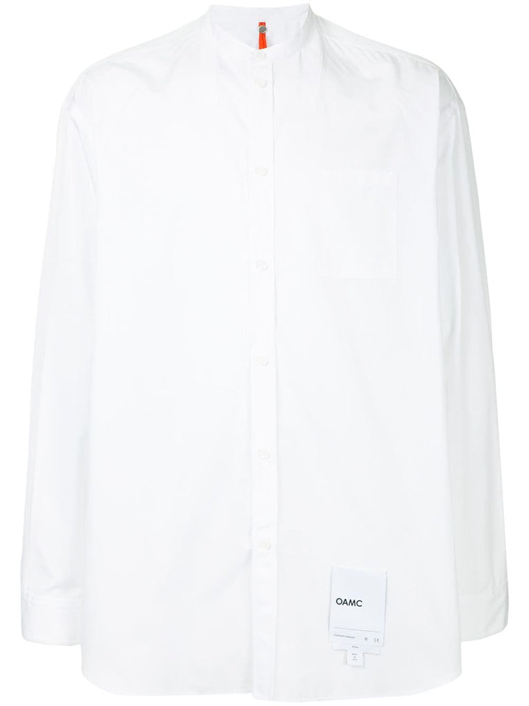 band collar shirt