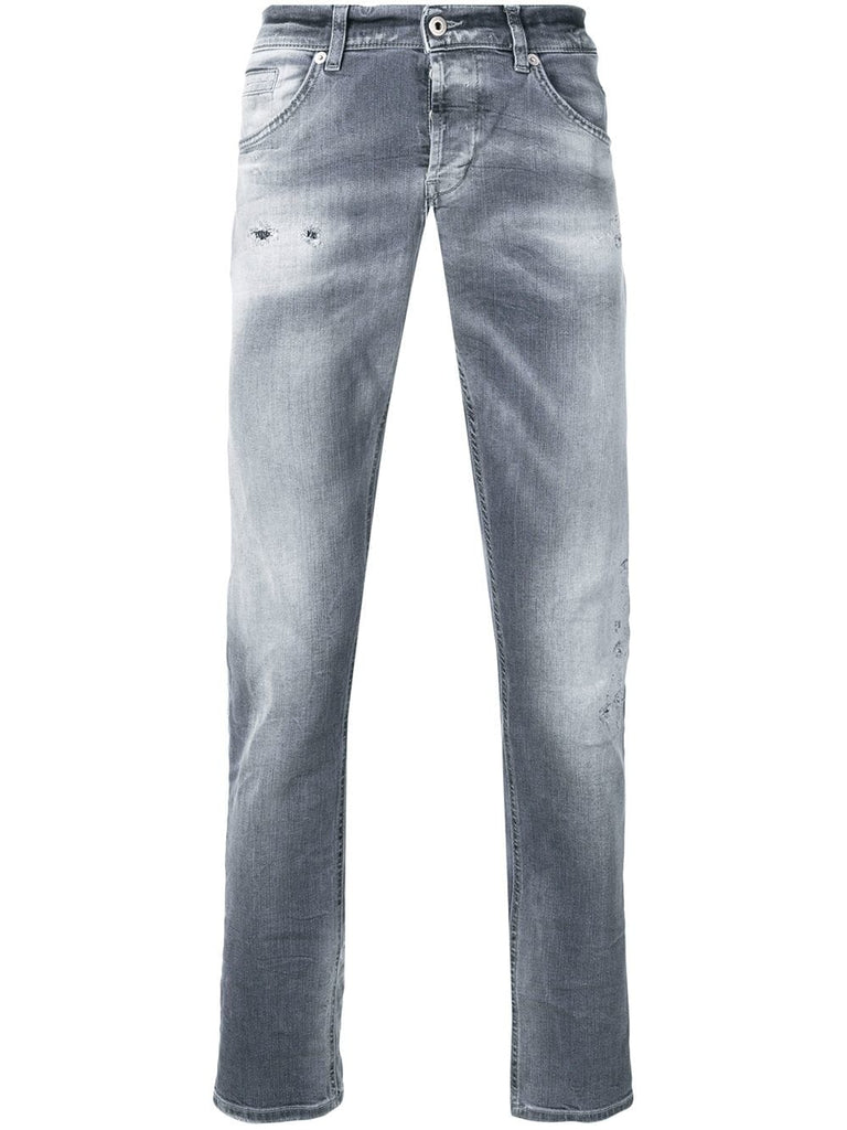 faded slim-fit jeans