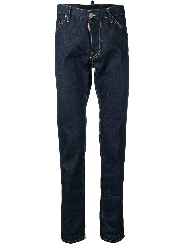 contrast stitch jeans