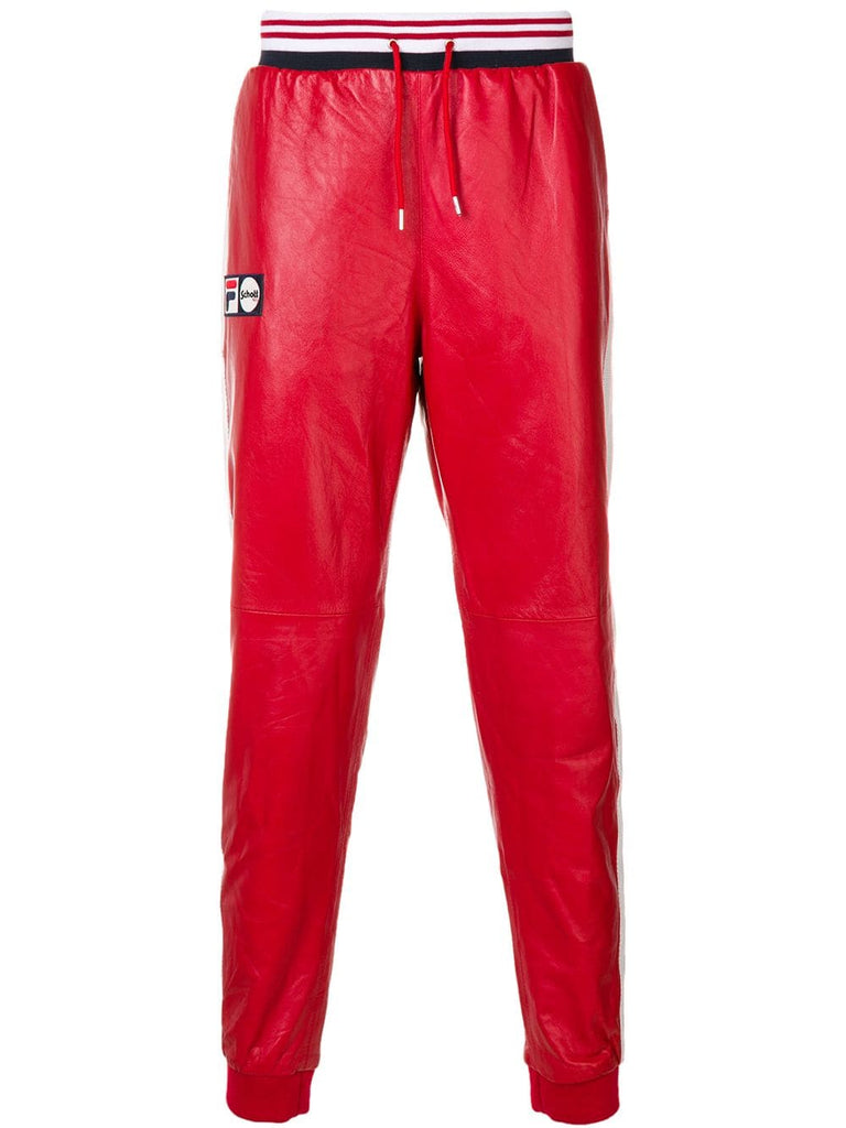 Luigi leather jogging pants