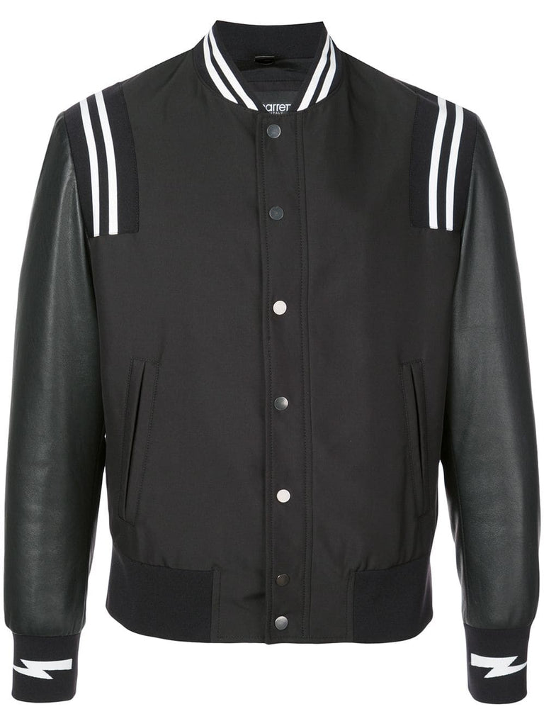 stripe detail bomber jacket