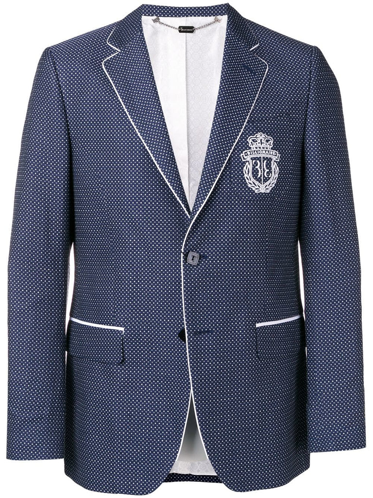 pipe trim jacquard blazer