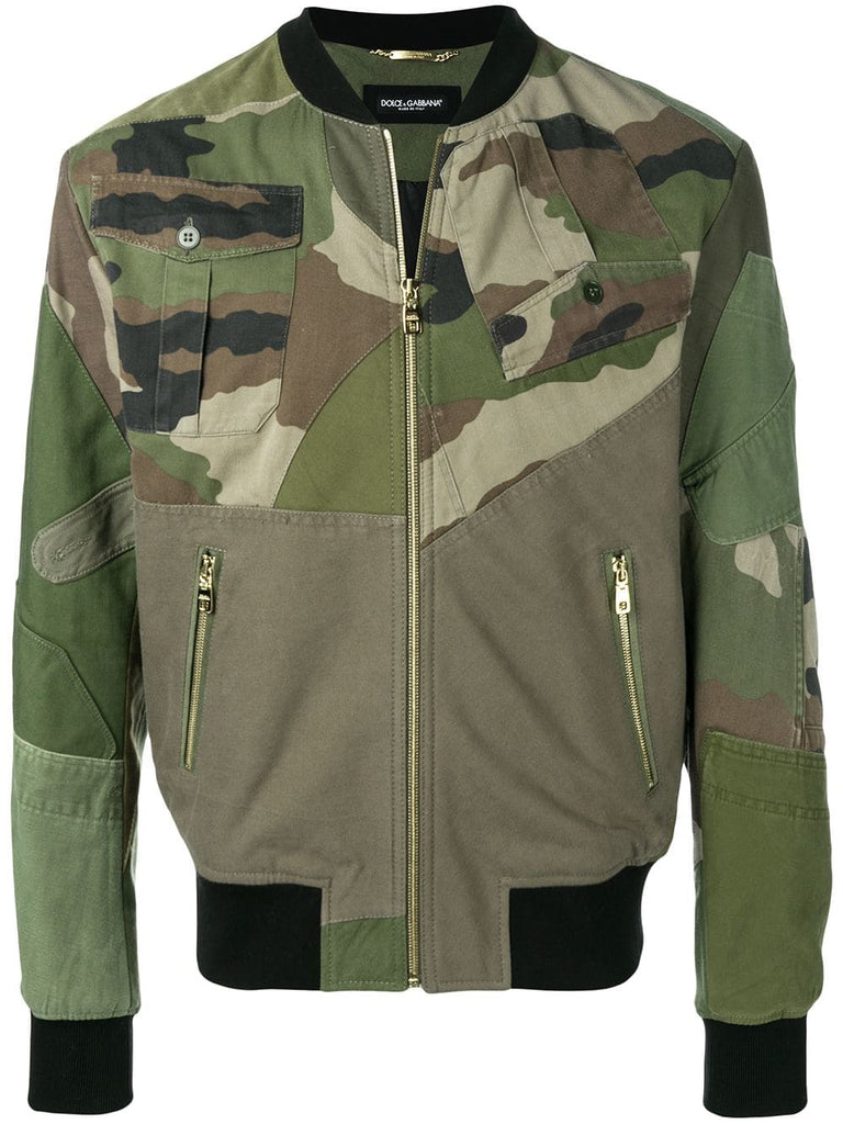 camouflage print bomber jacket