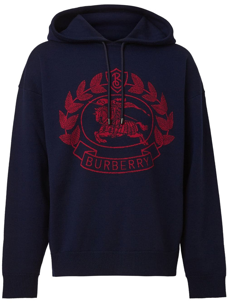 crest print hoodie