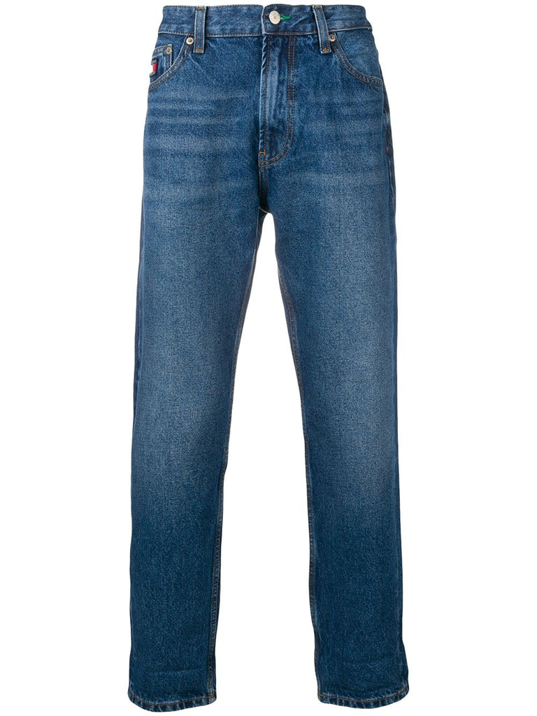 straight-leg logo jeans