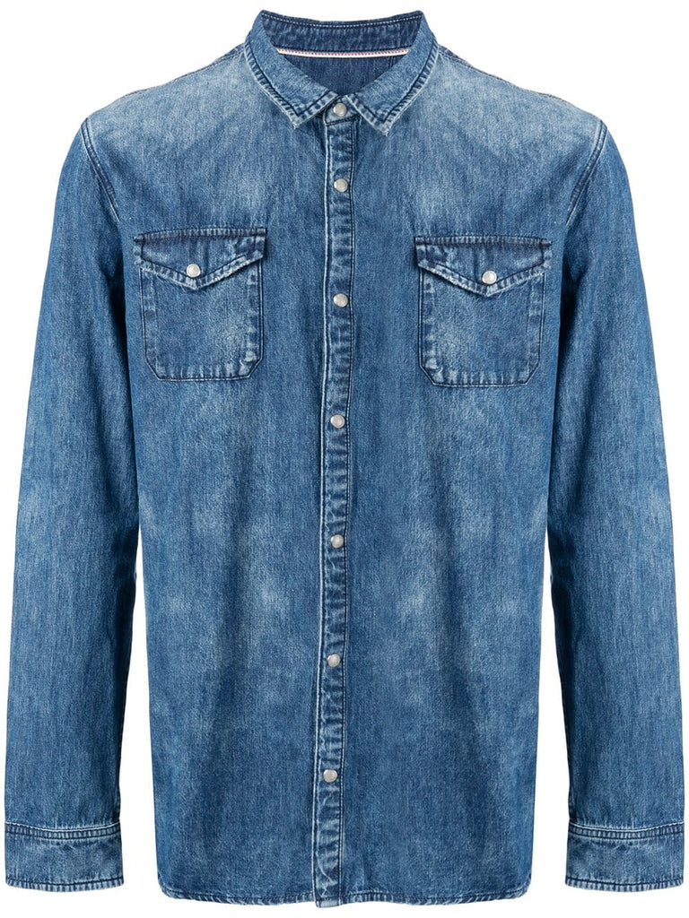 button-up denim shirt