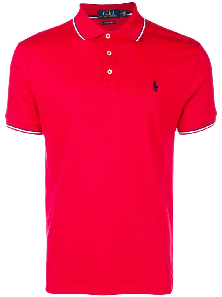 stripe tipped polo shirt