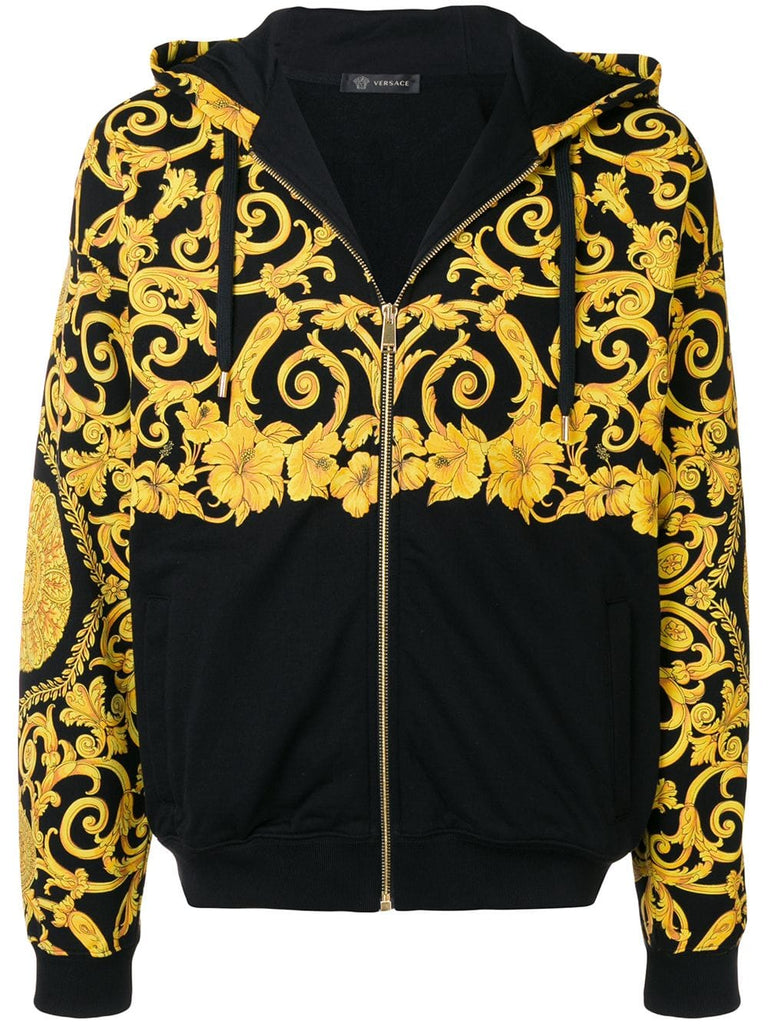 Baroque print hoodie